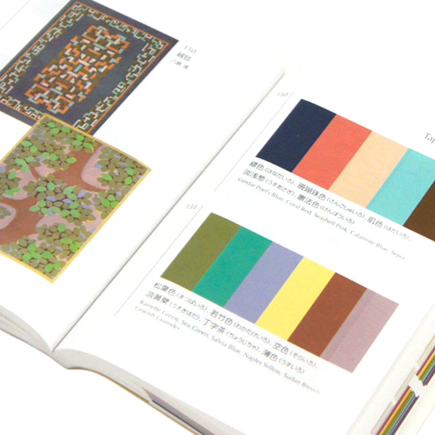 A Dictionary of Color Combinations Vol. 2 by Sanzo Wada - Color swatches and design samples in a book